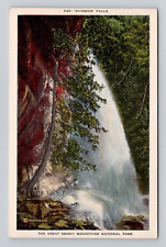 Postcard Rainbow Falls Great Smoky Mountains National Park, Vintage Linen O3 picture