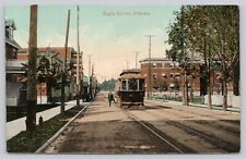 Vintage Postcard Elgin Street Ottawa Canada Railcar Train Conductor Streetview picture