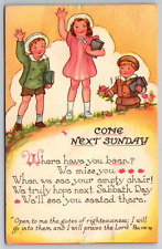 Come Next Sunday School Baltimore Maryland MD 1951 Children Waving  Postcard picture