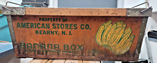 Antique Wooden Banana Box Crate American Stores Kearny NJ picture