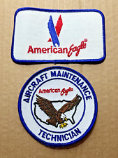 2 Original American Eagle Airlines Patches Sew On Patches Never Used NOS picture