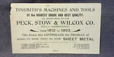 1890s Peck Stow Wilcox Victorian Trade Card Tinsmith Tool Hardware Machine S44 picture