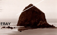 1953 RPPC Postcard Haystack Rocks Oregon Coast BW picture