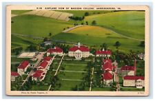 Postcard Aerial Airplane View of Madison College Harrisonburg VA Virginia UNP picture