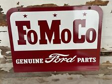 Vintage FoMoCo Sign Genuine Ford Parts Double Sided Porcelain Minty Fresh picture
