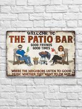 1pc Classic Metal Sign, 8x12 Inch,Welcome To The Patio Bar Good Friends Good picture