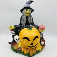 Vintage Halloween Witch Jack O' Lantern Pumpkin 12.5” Scioto Ceramic Mold picture