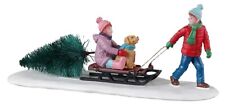 Lemax 2023 Bringing Home Our Tree Vail Village 33628 Christmas NIB Sled Kids Dog picture