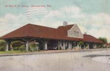 1908 German Color Postcard St Paul Railroad Station Oconomowoc Wisconsin picture