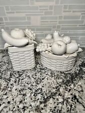 Fitz and Floyd 1987 Fruit Basket 2 Piece Canister Set picture
