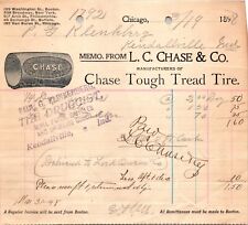 Chase & Co Chicago IL 1898 Billhead Chase Tough Tread Tire Vignette picture