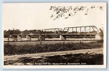 Bentonsport Iowa IA Postcard RPPC Photo Wagon Bridge Over Des Moines River picture
