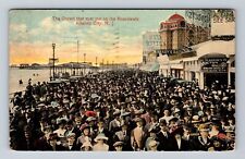 Atlantic City NJ-New Jersey, Crowd That Met Me Boardwalk Vintage c1914 Postcard picture