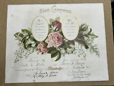 Antique Blake Marriage Certificate 1854 Northfield Vermont picture