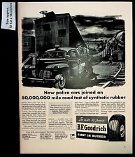 1943 B.F. Goodrich Rubber Tires Police Cars Synthetic Vintage Print Ad 37940 picture