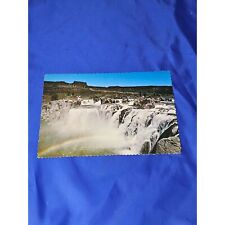 Rainbow Over Shoshone Falls Postcard Chrome Divided Scalloped Edges picture