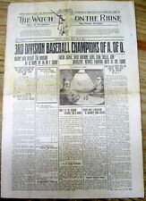 Scarce 1919 US military WW I newspaper US ARMY BASEBALL CHAMPIONSHIP + Battle of picture