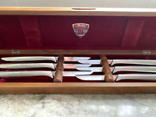 Vintage Gerber Legendary Blades Miming Steak Knives Set Of 6 Walnut Case picture