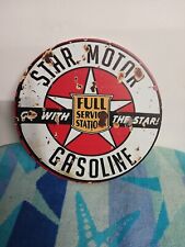 Star Motor Gasoline Metal Sign 8 Inch Stainless picture