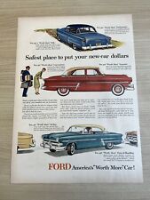 Ford Car Crestline Classic Car Vintage 1953 Print Ad Life Magazine picture