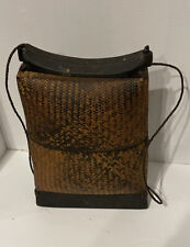 Antique Indonesian Hand Made RATTAN Lunch Basket, 1940's. RARE picture