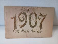 Postcard Greetings New Year 1907 Glitter 101817 picture