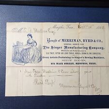 Singer Sewing Machine Company 1869 invoice Letterhead Bill Receipt Memphis, Tn. picture