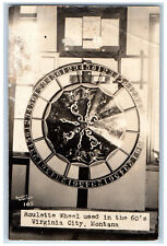 Virginia City Montana MT Postcard Roulette Wheel Used in 60's c1970's RPPC Photo picture