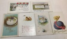 LOT OF SIX EARLY 1900’s EASTER POSTCARDS MIXED VARIETY POSTMARKED #4 picture
