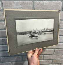 Vintage WWI Era 1919 Copenhagen Denmark Ship's Port Photo Cabinet Photograph picture