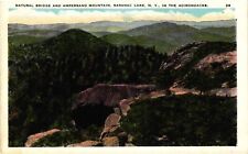 Vintage Postcard- NATURAL BRIDGE AND AMPERSAND MOUNTAIN, SARANAC LAKE, ADIRONDAC picture