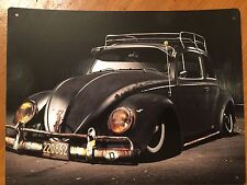 Tin Sign Vintage Volkswagen VW Bug Slammed picture