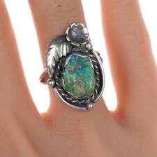 sz7 Vintage Navajo silver and turquoise ring er picture