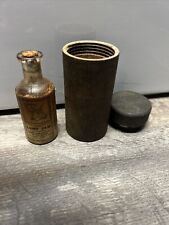 Antique Veterinary Medicine Bottle Fleming's Lump jaw cure Wood Box picture