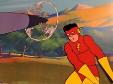 VINTAGE THE FLASH ANIMATION CEL cartoon background production art 1960's KID HT1 picture