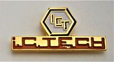 C383) Vintage ICT I.C. Tech Logo Advertising enamel badge tie lapel pin picture