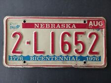 💥 1976 Nebraska License Plate 2 - L1652 💥 picture