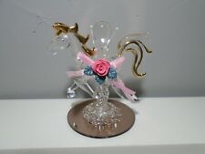 DURA BEST CREATIONS CRYSTAL & GLASS HAND MADE CAROUSEL HORSE WITH GOLD ACCENTS  picture