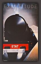 French Railway on Time , ART PRINT from 1932 Poster, for framing Decor picture