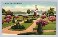 Holland MI-Michigan, Scenic View Windmill Park, Antique Vintage Postcard picture