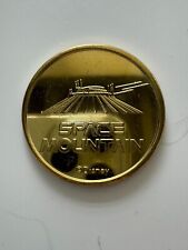 Disneyland Tomorrowland: SPACE  MOUNTAIN gold medallion coin collectible picture
