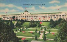 Mackinac Island MI Michigan, Grand Hotel, Vintage Postcard picture