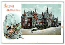 c1905 Buchhandlerhorse Leipzig Germany Book Bird Smoke Wand Postcard picture