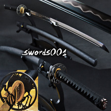 Black Clay Tempered Folded T10 steel Crane Japanese Samurai Katana Sharp Sword picture