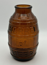 Barrel of Beer Brown Glass Beer Bottle Wide Mouth Joseph Huber Brewing Co 1972 picture