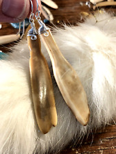 💖ALASKAN INUIT ESKIMO Artifact Sterling Silver Earrings  BERING SEA ALASKA picture