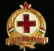 Rare OLD Vintage Hungary RED CROSS Enamel Badge  #1177 picture