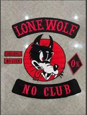 Lone Wolf No Club Embroidered Set of 6 Pcs Iron On picture