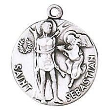 St Sebastian Medal Size .75 in Dia with 18in Chain Catholic Saints Jewelry Medal picture