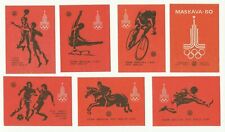 7 Authentic Soviet Latvia Matchbox Labels Moscow Olympic Games 1980 picture